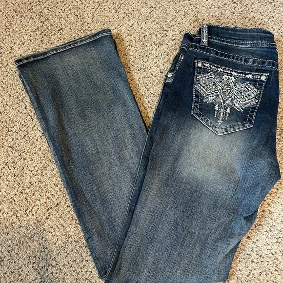 Dark Wash Embellished Pocket Women’s Jeans - Picture 1 of 6